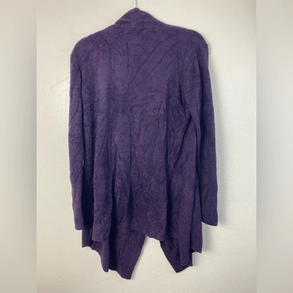 Barefoot Dreams Chic Lite Purple Waterfall‎ Open Front Sweater Cardigan S / M